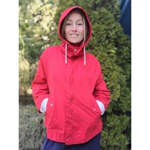 Zara Red Hooded Jacket Coat